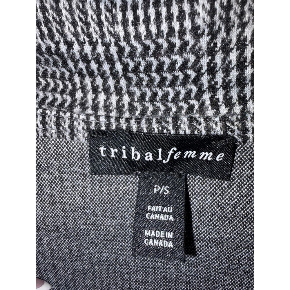 Tribal Femme Petite Black & White Plaid Cowl Neck Sweater Dress P/S NWT Made in - Picture 4 of 8